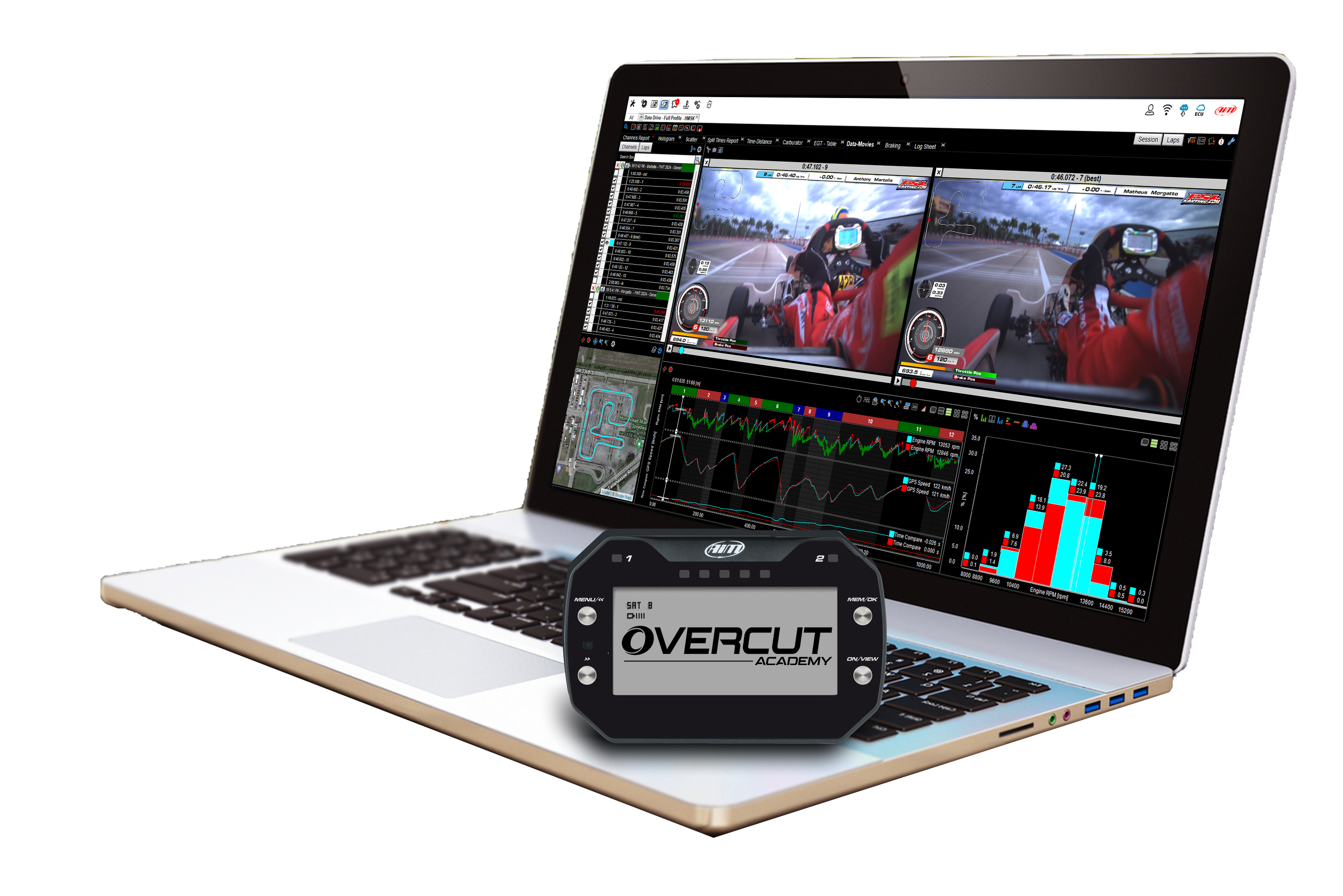 Data Analysis for Motorsport - Laptop with data logger