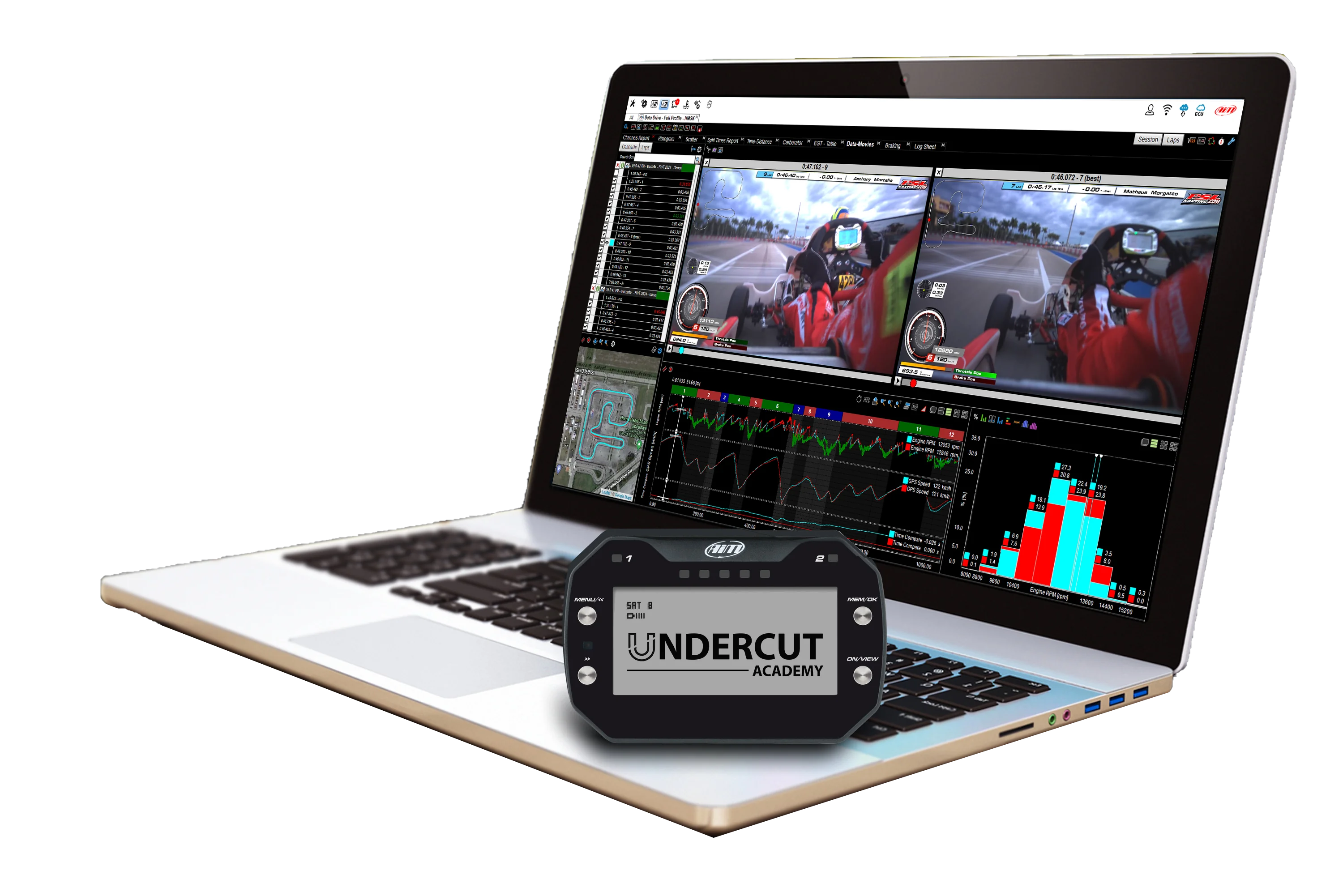 Data Analysis for Motorsport - Laptop with data logger